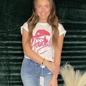 New Howdy White Graphic T-Shirt